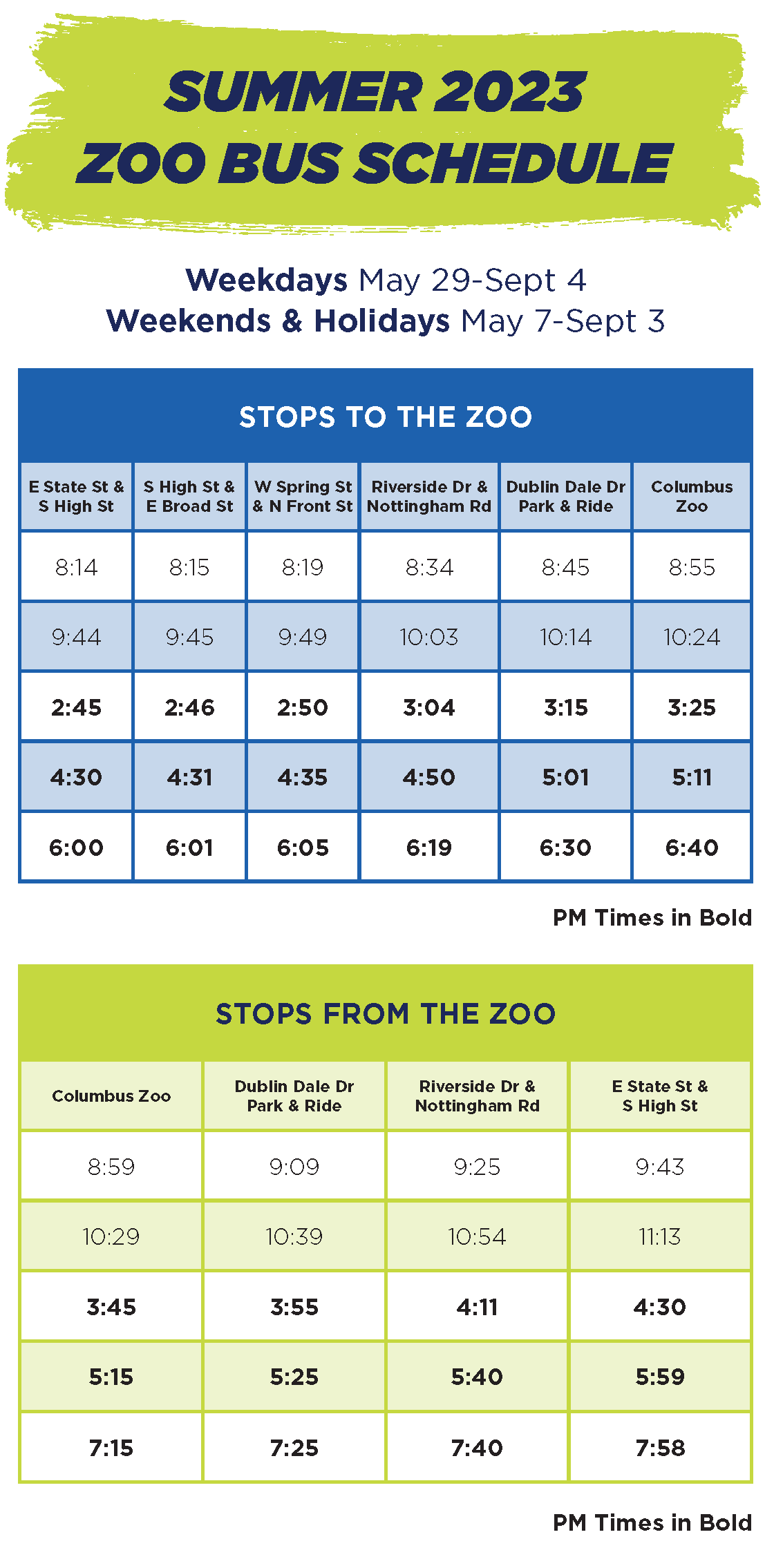 Zoo Bus COTA, Central Ohio Transit Authority. Let's Go!